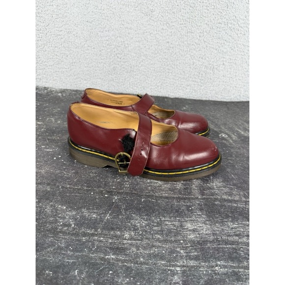 Dr. Martens Shoes - Dr Martens Mary Jane Shoes Womens 9 US Cherry Red Leather Strap Made England